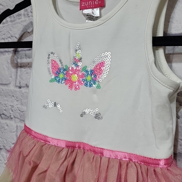 Zunie Girl 3T Trendy Comfortable Unicorn Tulle Skirt Tutu Dress Sleeveless - Picture 4 of 7